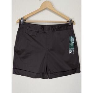 Lauren Ralph Lauren Brown Cuffed Women’s Chino Walking Shorts Flat Front 10 NWT